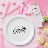 Faith Over Fear White Papieren Bordje (Feest)