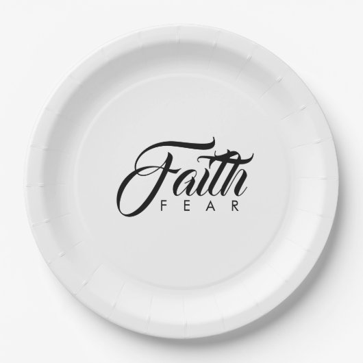 Faith Over Fear White Papieren Bordje (Voorkant)