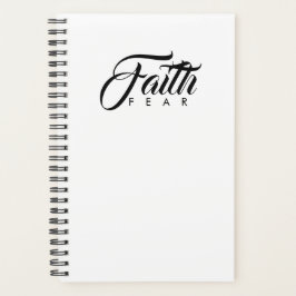 Faith Over Fear White Planner