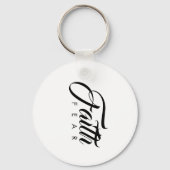 Faith Over Fear White Sleutelhanger (Voorkant)