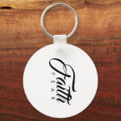 Faith Over Fear White Sleutelhanger (Achterkant)