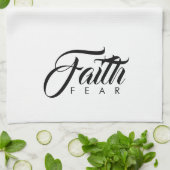 Faith Over Fear White Theedoek (Gevouwen)