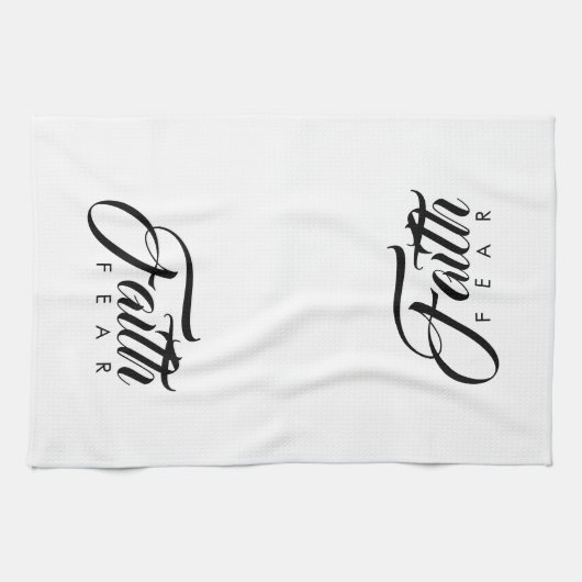 Faith Over Fear White Theedoek (Horizontaal)
