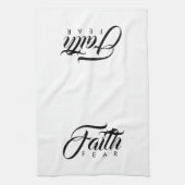 Faith Over Fear White Theedoek (Verticaal)