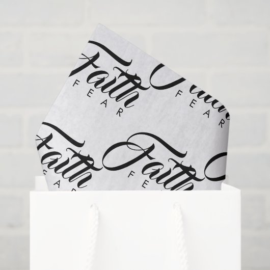 Faith Over Fear White Tissuepapier (Cadeauzakje)