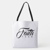 Faith Over Fear White Tote Bag (Voorkant)