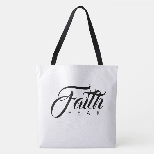 Faith Over Fear White Tote Bag (Voorkant)