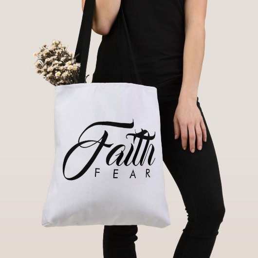 Faith Over Fear White Tote Bag (Dichtbij)