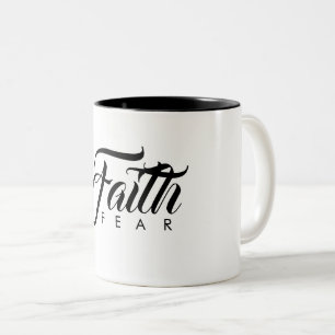 Faith Over Fear White Tweekleurige Koffiemok