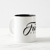 Faith Over Fear White Tweekleurige Koffiemok (Voorkant links)