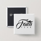Faith Over Fear White Vierkante Button 5,1 Cm (Voorkant /achterkant)