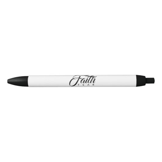 Faith Over Fear White Zwarte Inkt Pen (Voorkant)