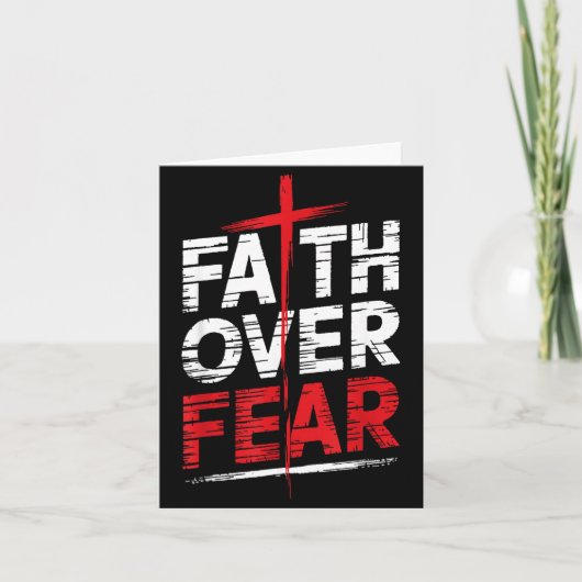 Faith Over Fear With Cross Christian Men  Kaart (Voorkant)