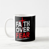 Faith Over Fear With Cross Christian Men Koffiemok (Links)
