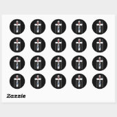 Faith Over Fears Cool Christian Cross USA Flag Ronde Sticker (Vel)
