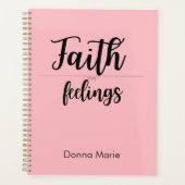 Faith Over Feelings Pink Planner for Women (Voorkant)