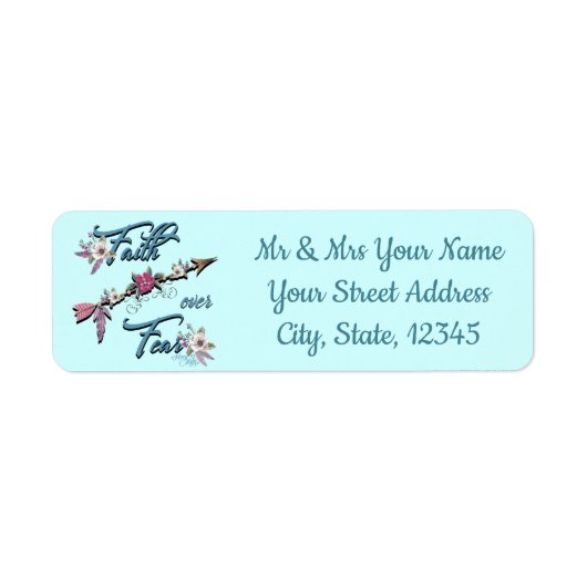 Faith Over Feest Return Address Label (Voorkant)