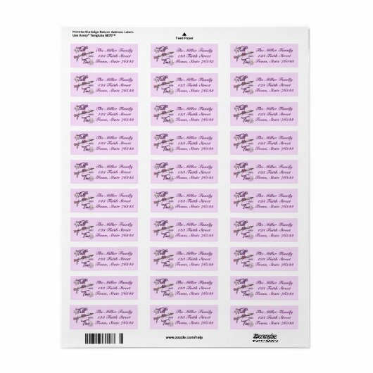 Faith Over Feest Return Address Label (Full Sheet)