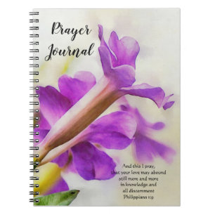 Faith Paarse Flower Art Prayer Journal Notitieboek