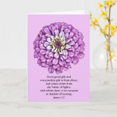 Faith Paarse Mum Flower Verjaardag Kaart (Gele Bloem)