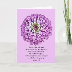 Faith Paarse Mum Flower Verjaardag Kaart