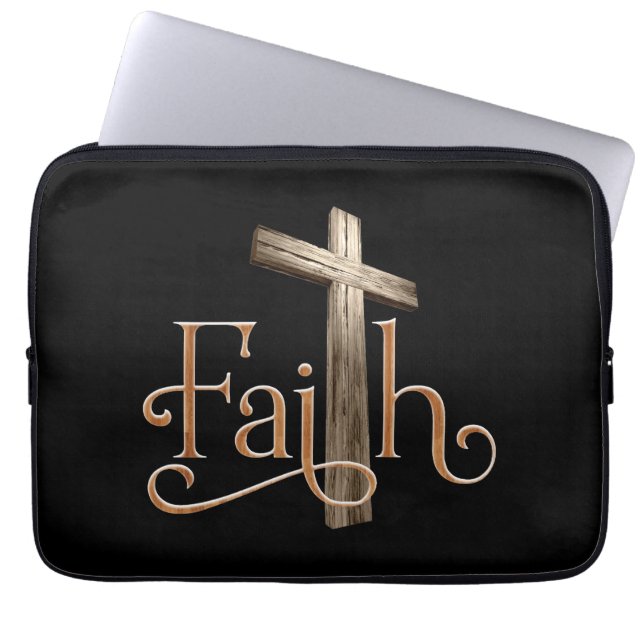 Faith Pattern God Jesus Religieuze Christelijk Laptop Sleeve (Voorkant)