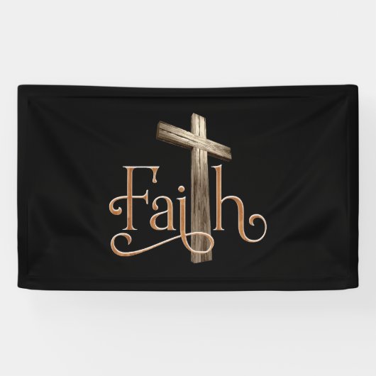 Faith Pattern God Jesus Religieuze Christelijk Spandoek (Horizontaal)