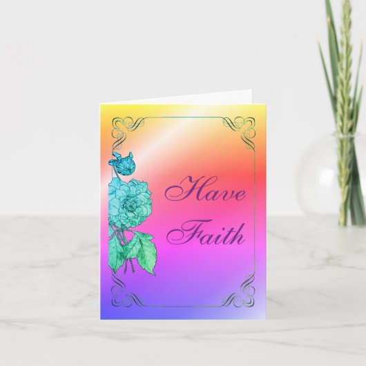 Faith Peony Art Inspirerend Note Kaart (Voorkant)