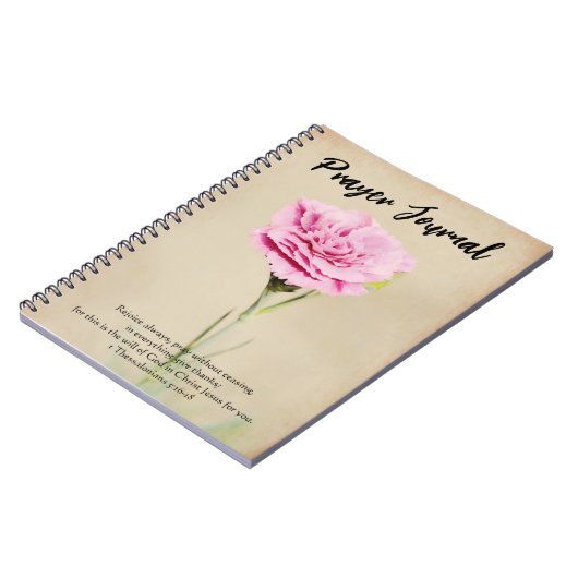 Faith Pink Carnatie Flower Art The Journal Notitieboek (Linkerzijde)