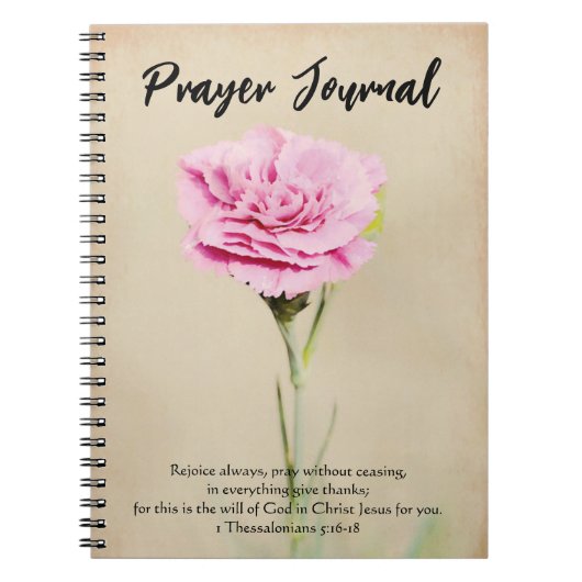 Faith Pink Carnatie Flower Art The Journal Notitieboek (Voorkant)