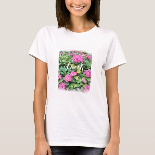 Faith Pink Floral T-shirt voor dames (Voorkant)