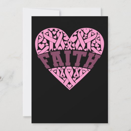 Faith Pink Heart Breast Cancer Bewustheid Save The Date (Voorkant)