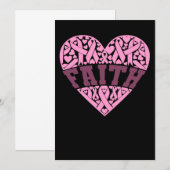Faith Pink Heart Breast Cancer Bewustheid Save The Date (Voorkant / Achterkant)