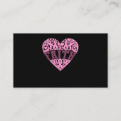 Faith Pink Heart Breast Cancer Bewustheid Visitekaartje (Voorkant)