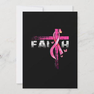 Faith Pink Ribbon Butterfly Breast Cancer Awarenes Kaart