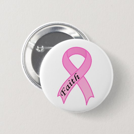 Faith Pink Ribbon Button (Voorkant /achterkant)