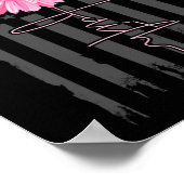 Faith Pink Ribbon Daisy Flower American Flag Breas Poster (Hoek)