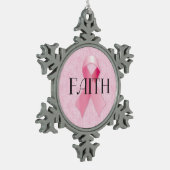 Faith Pink Ribbon Snowflake Ornament (Links)