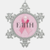 Faith Pink Ribbon Snowflake Ornament (Voorkant)