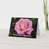 Faith Pink Rose Sympathy Card Kaart (Voorkant)