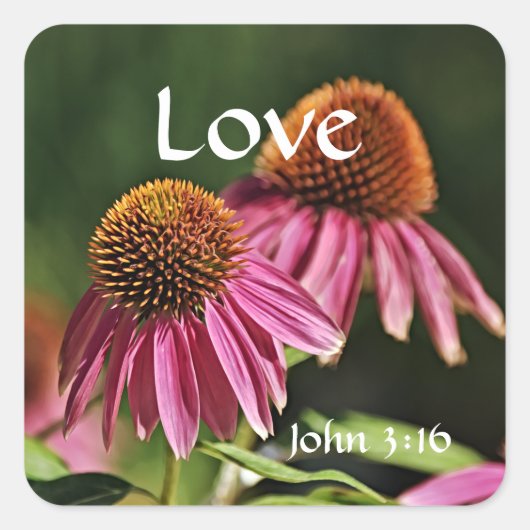 Faith Pink Wildflower Liefde Bijbel Sticker (Voorkant)