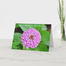 Faith Pink Zinnia Garden Note Kaart