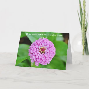 Faith Pink Zinnia Garden Note Kaart