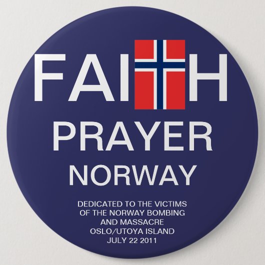 FAITH PRAYER NOORWEGEN RONDE BUTTON 6,0 CM (Voorkant)