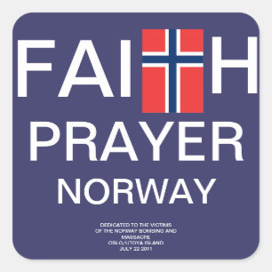FAITH PRAYER NOORWEGEN VIERKANTE STICKER