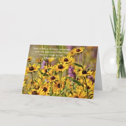 Faith Psalm 62:8 Bloemnoot Kaart (Voorkant)