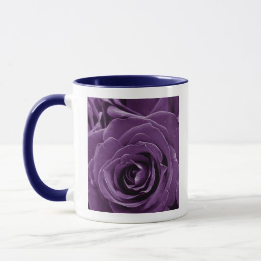 Faith Purple Roses 11oz Two-Tone Mug Blue Mok (Links)