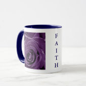 Faith Purple Roses 11oz Two-Tone Mug Blue Mok (Voorkant links)