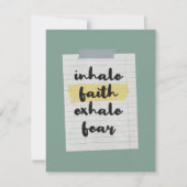 Faith Quote: Inhale Faith Exhale Fear Notitiekaartje (Voorkant)