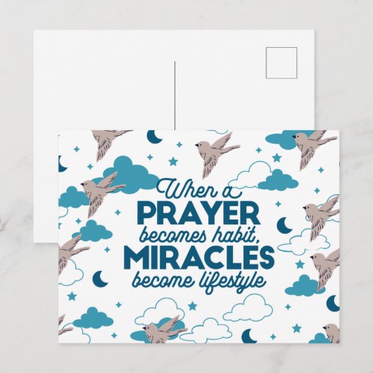 Faith quotes en Bird Pattern Feestdagenkaart (Voorkant / Achterkant)